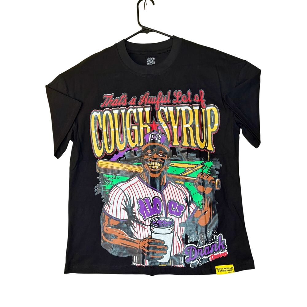 NWT - Medium - Awful Lot of Cough Syrup Baseball Shirt (Blk)